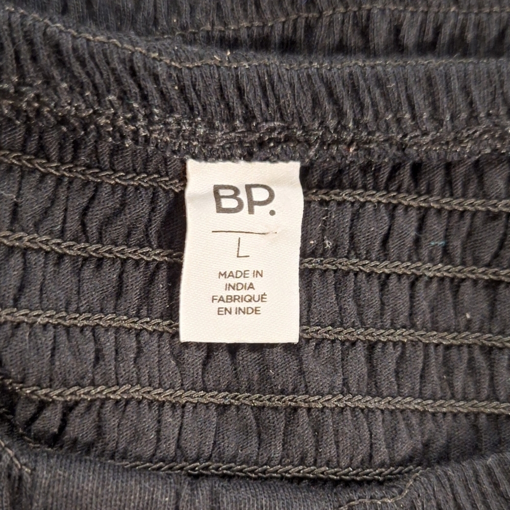 Nordstrom BP. Black Gathere Crop Top LG NWT *P - Picture 3 of 5